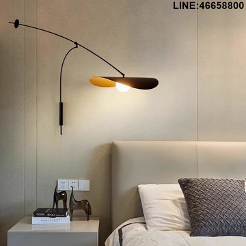 免運 開立發票 壁燈 燈具 氛圍燈 墻燈 北歐極簡壁燈年新款設計師高級創意長臂釣魚墻壁燈書房背景燈