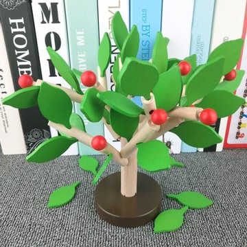 創意插樹葉積木拼裝拼插玩具益智兒童早教啟蒙男孩智力開發3-6歲