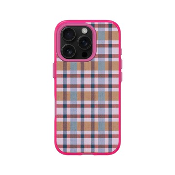 iPhone 16 Pro Clear 粉漾桃 - Pattern Play - 復古格紋