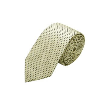 絲質暗紋配襯領帶/檸檬淡黃色 | 4110022035