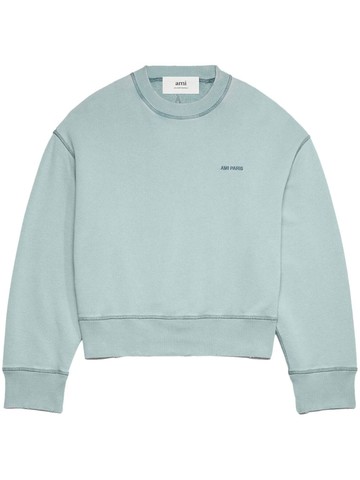 AMI Paris - embroidered-logo cotton sweatshirt - unisex - Cotton - M - Blue