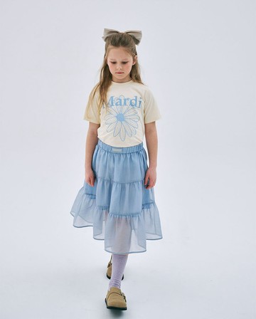 MARDI MERCREDI 童裝 印花短TEE 奶油色 經典小雛菊 灰藍花 純棉 KIDS TSHIRT FLOWERMARDI