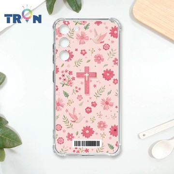 TRON 三星 S23 十字架粉色系 四角防摔載具殼 軟殼 手機殼