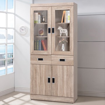 Homelike 喜家居2.8尺中抽書櫃-梧桐色(2147)-86x33x184cm