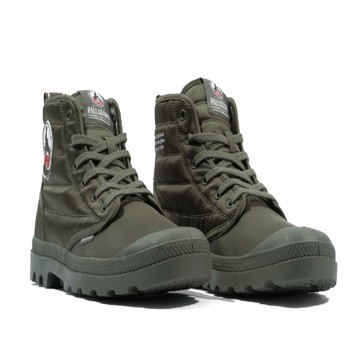 PALLADIUM PAMPA HI DARE RHONA 隆河聯名 軍綠 中性款 羽絨鞋面 高筒靴 防潑水 79204360