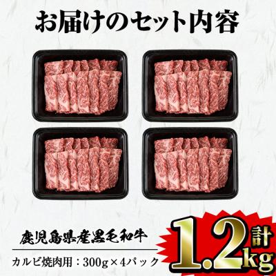 ふるさと納税 曽於市 鹿児島県産黒毛和牛カルビ焼肉 1.2kg