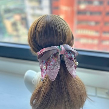 蝴蝶結蕾絲鯊魚夾抓夾相交夾髮夾髮飾頭飾-櫻花盛開