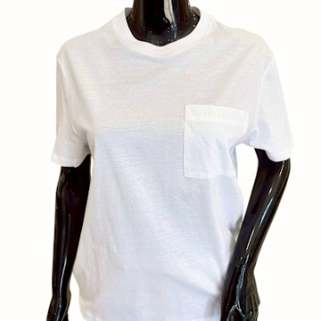 MIUMIU 爆款胸口刺繡字母logo白色短袖上衣#S