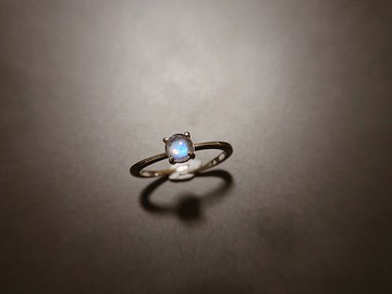 天然 冰種 月光石 戒指 尼泊爾 手工製 925純銀