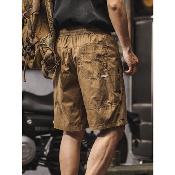 高端純棉休閑短褲男寬松大碼潮流2025新款五分工裝褲夏季薄款