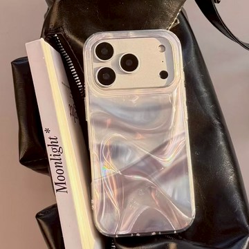 高級設計暈染銀粉水波紋 iphone17promax手機殼 15 14 13 保護套 蘋果保護殼 當季新款