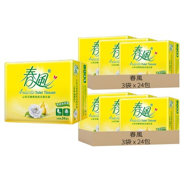 春風 山茶花精華 抽取式衛生紙 100張  24包  6袋