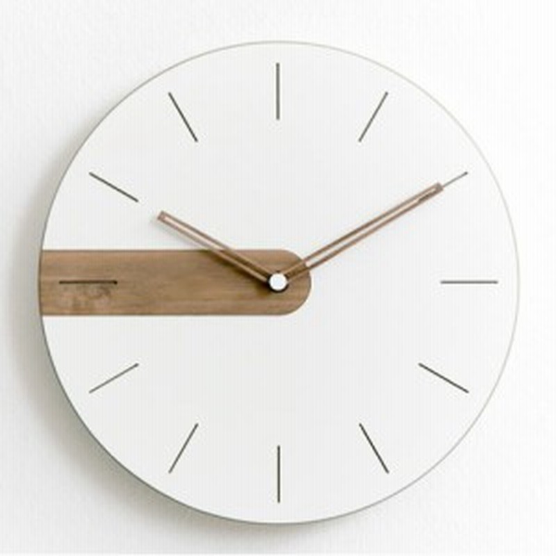 Wooden Style Wall Clock ウッドスタイル 壁掛け時計 デザイナーズ 北欧 木製 無垢 天然木 シンプル ラウンド 丸型 白  ホワイト ウォルナ | LINEショッピング