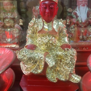 統編發票 8寸(約21釐米)廣澤尊王聖王公郭府聖王十三太保木雕神像(真金金箔 拖身 微縮模型 藝術品 收藏品 佛像神像