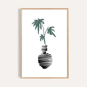 棕櫚之形 Palm Form / 抽象植物 線條藝術 客廳掛畫