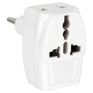 POWER BULL 動力公牛 歐規小圓3插萬國轉換頭 萬用插座 適用各種插頭 旅行充電  6.3cm  UTA-83  1個