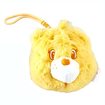 Care Bears 彩虹熊 立體大頭造型絨毛可收納吊飾 - 黃色  12cm  1個