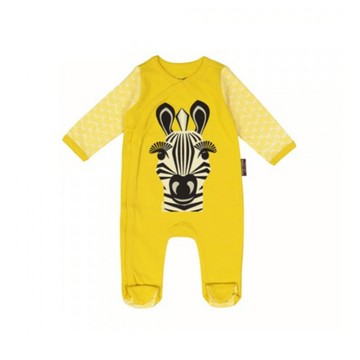 Coqenpate 乖乖睡套裝組 法國有機棉寶寶童趣連身兔裝 GOTS認證 含同色寶寶帽  12m  斑馬