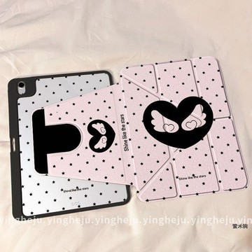 🔥臺灣出貨 愛心翅膀蘋果ipad10代平板保護套3+Y折旋轉Air6筆槽MINI7防摔10.9