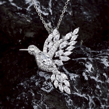 隔日到貨 專櫃精品 白鴿 Paloma Blanca 任我翱翔 莫桑鑽 項鏈 項鍊 不退色N109