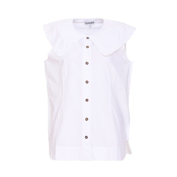 Ganni - White Cotton Shirt
