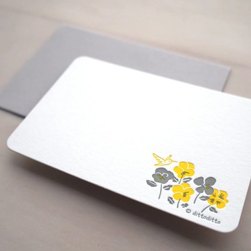 蜂鳥與罌粟花迷你卡片