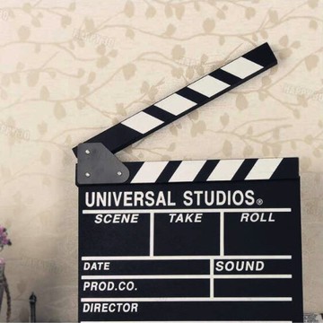 【】打卡板 微電影婚紗攝影兒童錄影導演道具黑色場記打卡板【AAA0554】