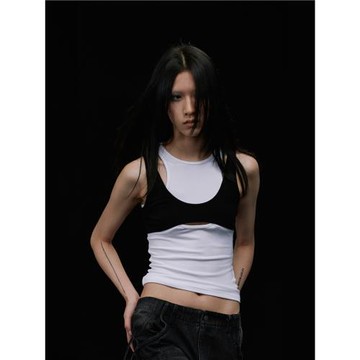 (免運)TAYCO假兩件T恤設計感小背心女疊穿性感時髦內搭緊身運動吊帶上衣