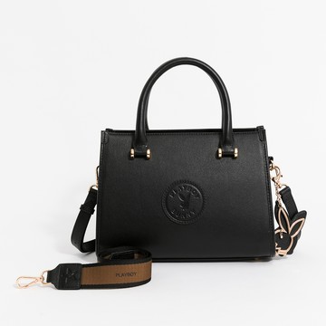 PLAYBOY - 手提包  Leather Mark系列 - 黑色/562-5702-09-6