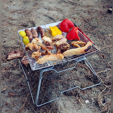 美麗大街【112103002】露營折疊不銹鋼燒烤爐便攜戶外BBQ焚火台