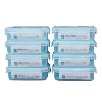 Komax 塑膠保鮮盒含蓋共16件組 長方形 容量670毫升