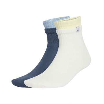 休閒襪 2L ANKL 米白 藍 雙層襪 中筒 短襪 襪子 愛迪達 2雙入 JC8621