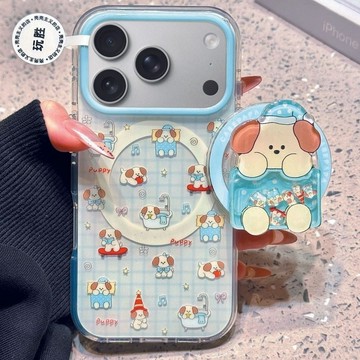 卡通瞌睡小狗磁吸殼適用蘋果17promax手機殼iPhone16/15plus硬殼13/14/11女款新品18潮牌保護殼