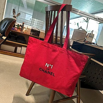 CHANEL N°1 經典紅帆布托特包 大容量購物袋 法國製