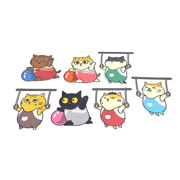 黃阿瑪的後宮生活 後宮運動會防水貼紙包 尺寸約6cm/個 紙質  體操系列 多色  1包