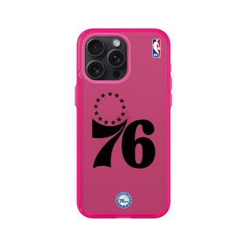 iPhone 15 Pro Max Clear 粉漾桃 - NBA - B&W-費城76人 Philadelphia 76ers B&W