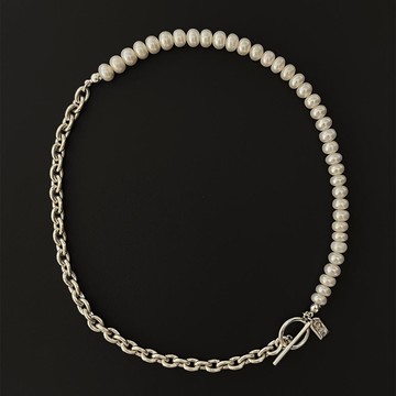 LESIS｜Half Choker Silver 經典純銀半半珍珠項鍊