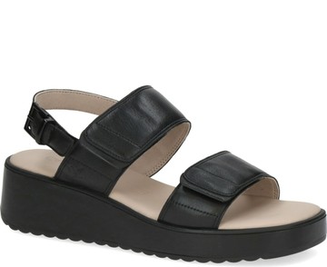 CAPRICE BLACK CASUAL OPEN SANDALS 黑色女款鞋子