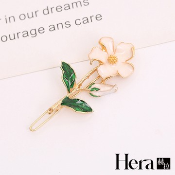 【Hera 赫拉】優雅白色梨花造型髮圈邊夾三入組 H112022101