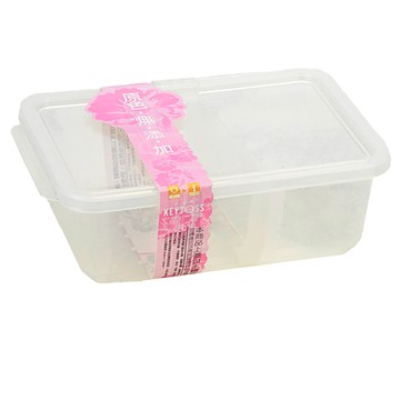 無添加 長型微波保鮮盒 1000ML 附隔板