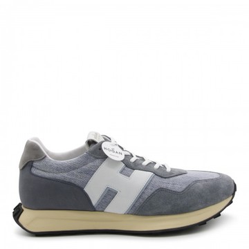 Hogan - Blue Hrey And White Suede Sneakers 10