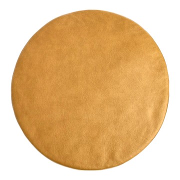 HOLA 和樂家居 素色撞邊仿皮革圓坐墊 380g  45 x 45 x 4cm  稻穗黃