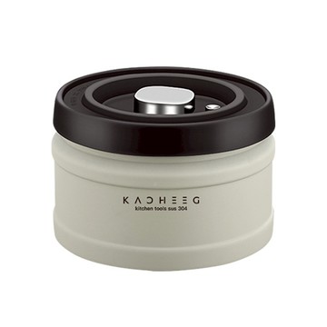 KACHEEG 佳橙 304不鏽鋼按壓式真空保鮮密封罐 白色黑蓋  750ml  1個