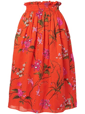 ERDEM - floral-print flared skirt - women - Cotton/Linen/Flax/Cotton - 12