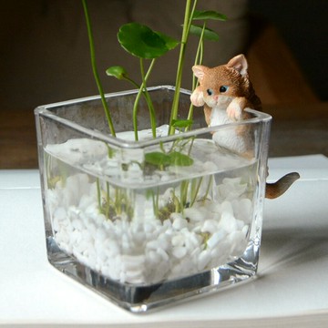 創意可愛小貓咪花盆個性卡通動物簡約多肉仙人掌花盆簡約裝飾桌面