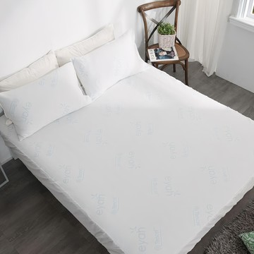 eyah 宜雅 瑞士防蹣抗菌生醫級天絲床包式保潔墊 雙人尺寸  150 x 186cm  白色