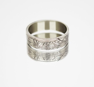 保加利亞硬幣戒指 2 leva 1918-1943 男士硬幣戒指 女士硬幣戒指