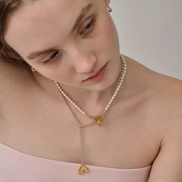 LESIS｜Heartcode Necklace 暗號長項鍊 金/銀 - SILVER 銀