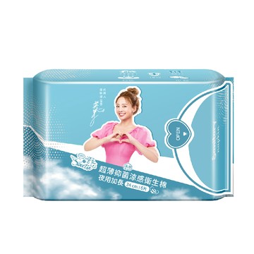 舒芯超薄抑菌涼感衛生棉_34cm夜用加長型