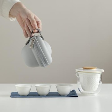 九跡快客杯便攜式戶外一壺功夫三杯喝茶裝備高端旅行功夫茶具套裝